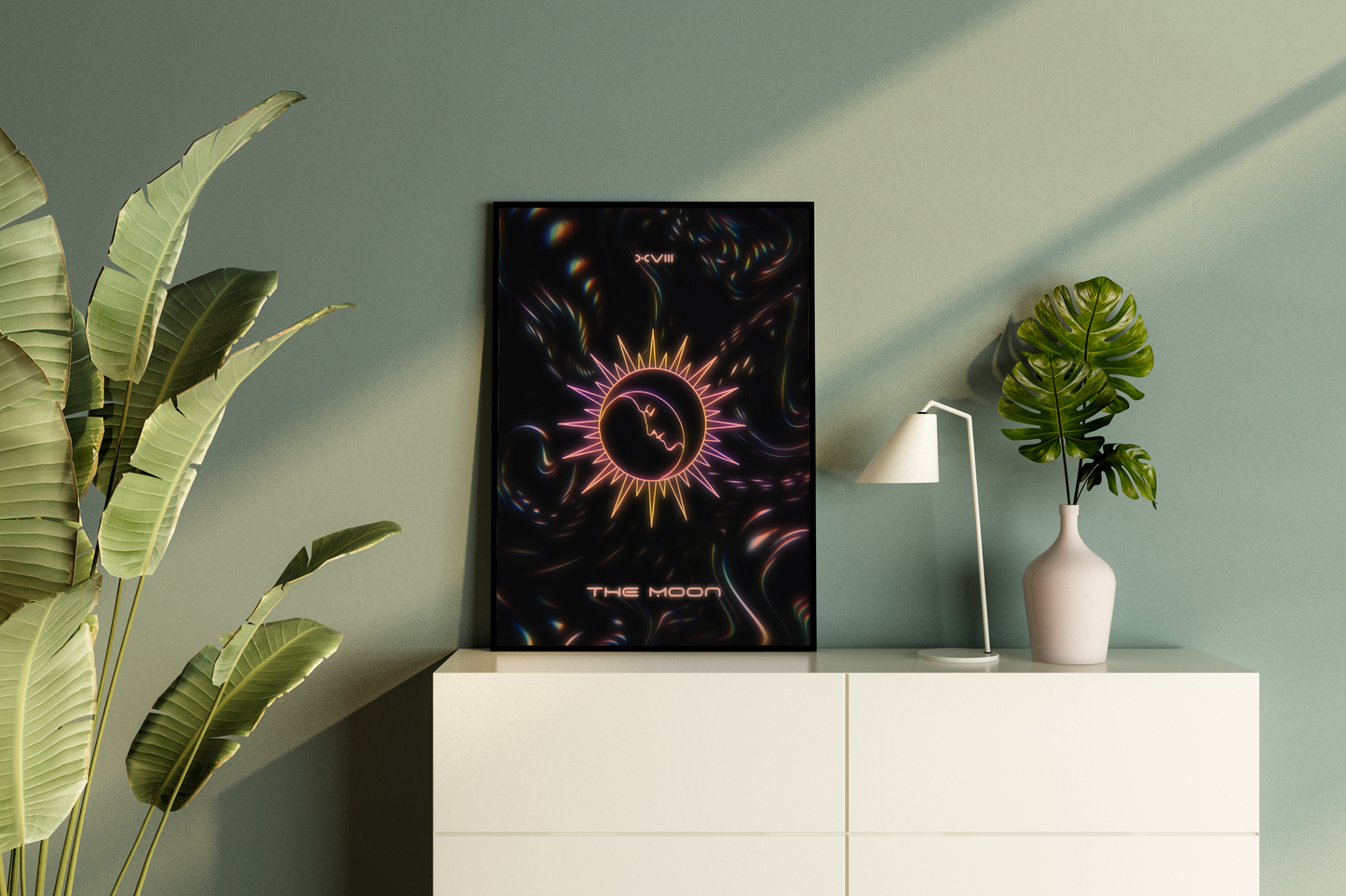 THE MOON - Minimalistic Tarot inspired Poster Print