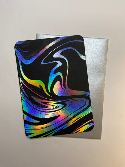 Groovy Liquid - Laminated Greeting Card