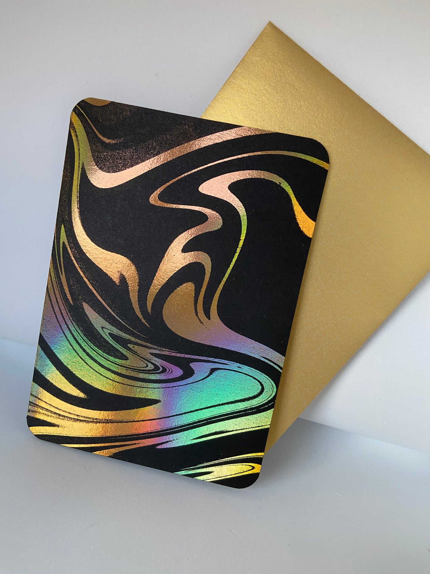 Groovy Liquid - Laminated Greeting Card