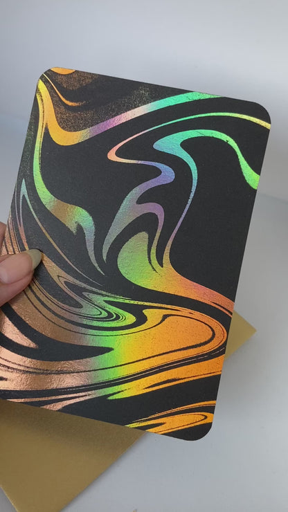 Groovy Liquid - Laminated Greeting Card